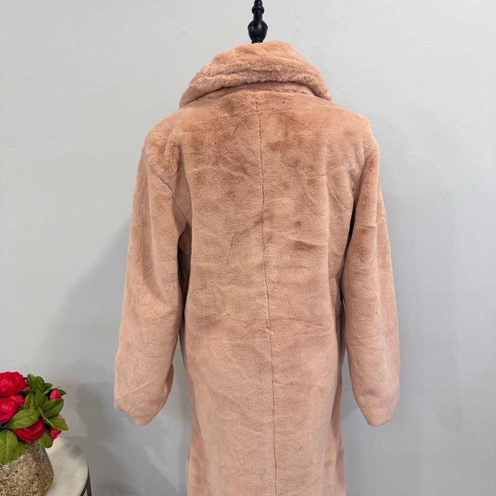 Juicy Couture Light Pink Faux Fur Long Teddy Trench Size Small - Reemoly - Picture 10 of 16